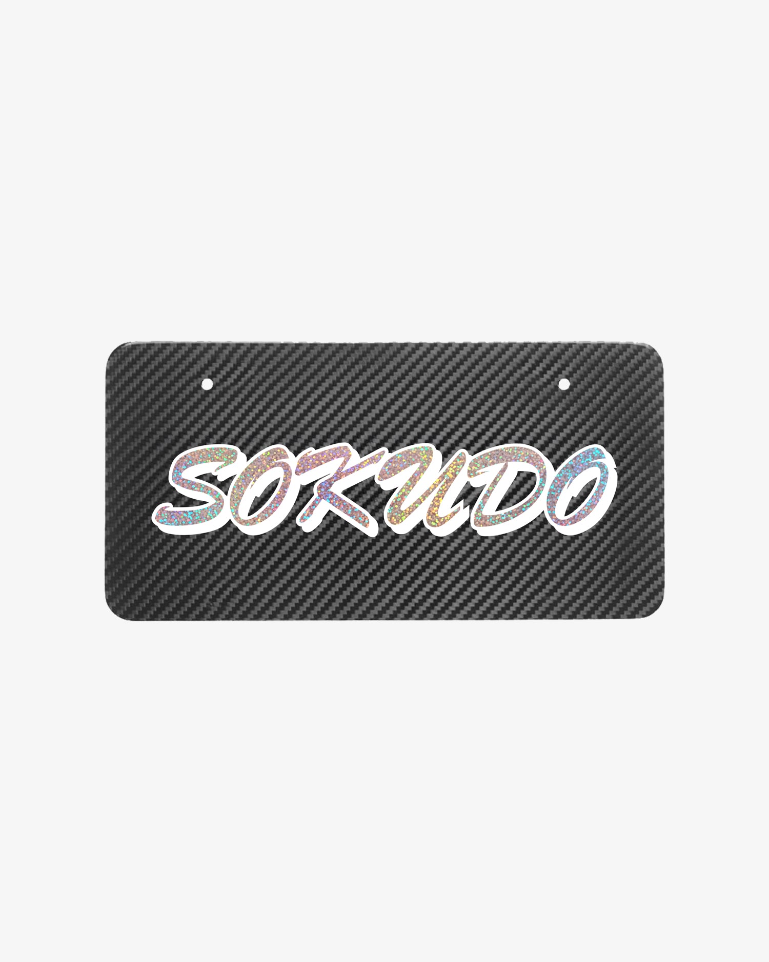 Brush Glitter Carbon Fibre License Plate